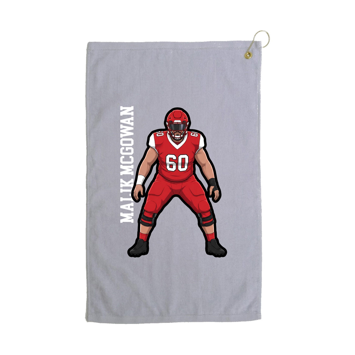 Golf Towel — Name Vertical in Grey