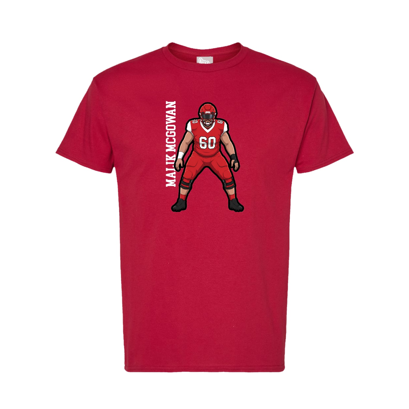 Tee — Name Vertical in Crimson