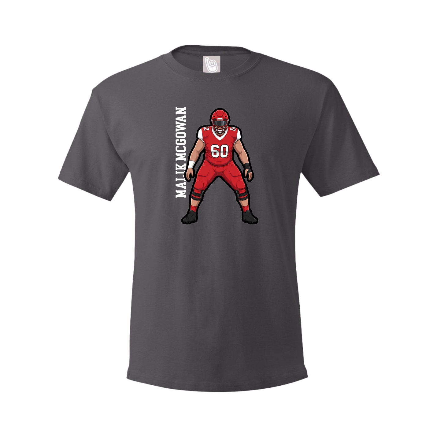Tee — Name Vertical in Grey