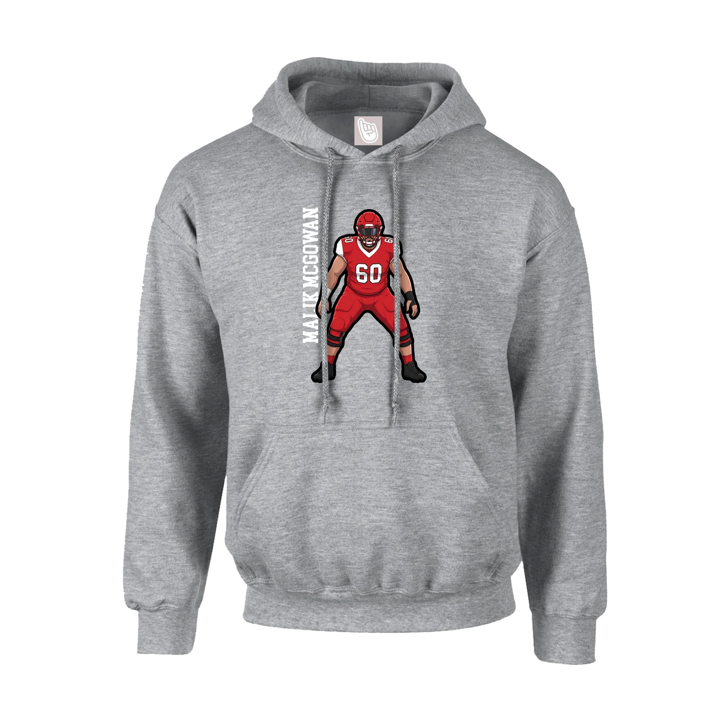 Youth Hoodie — Name Vertical in Grey