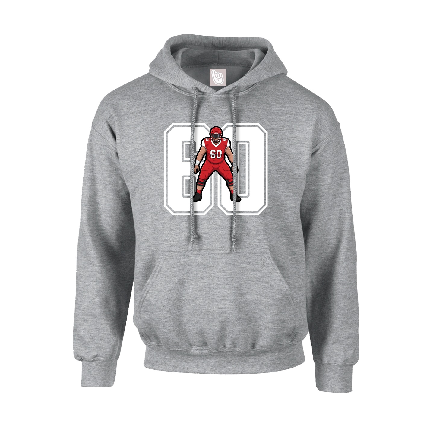 Hoodie — Number in Grey