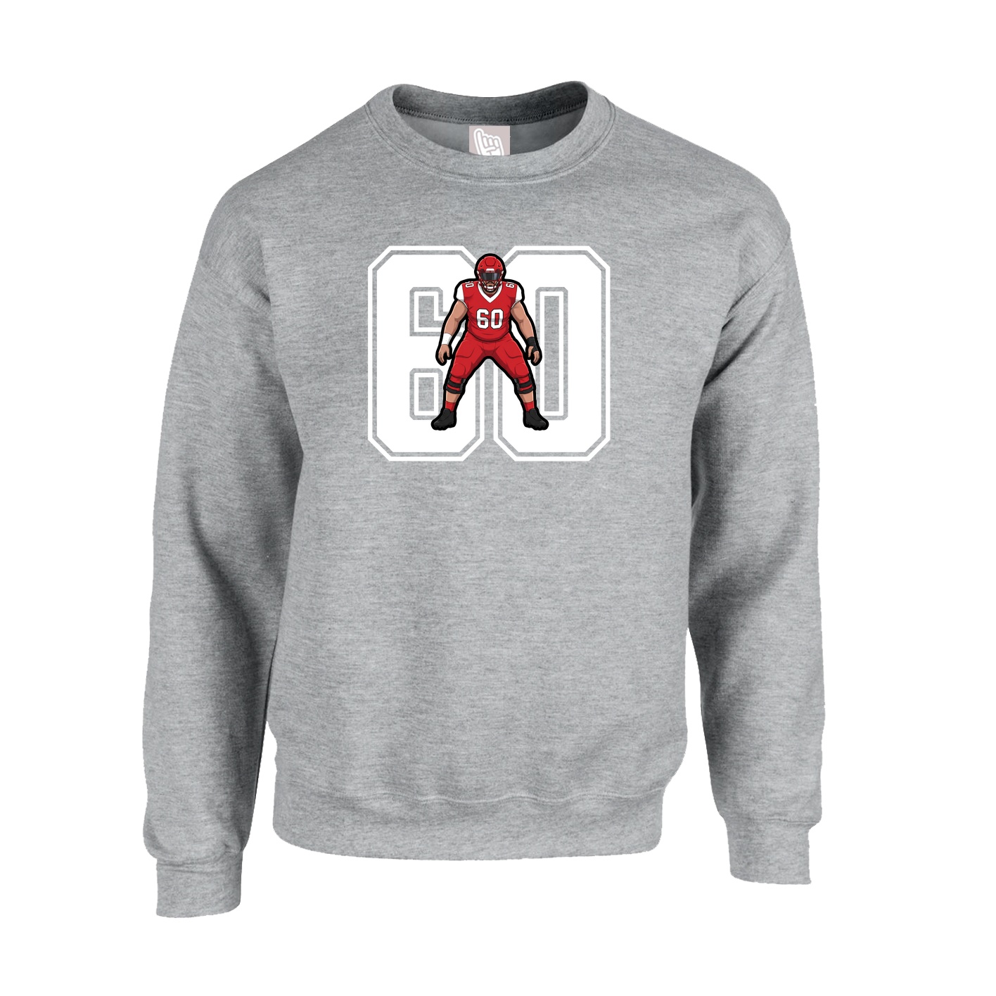 Fleece Crew — Number in Grey