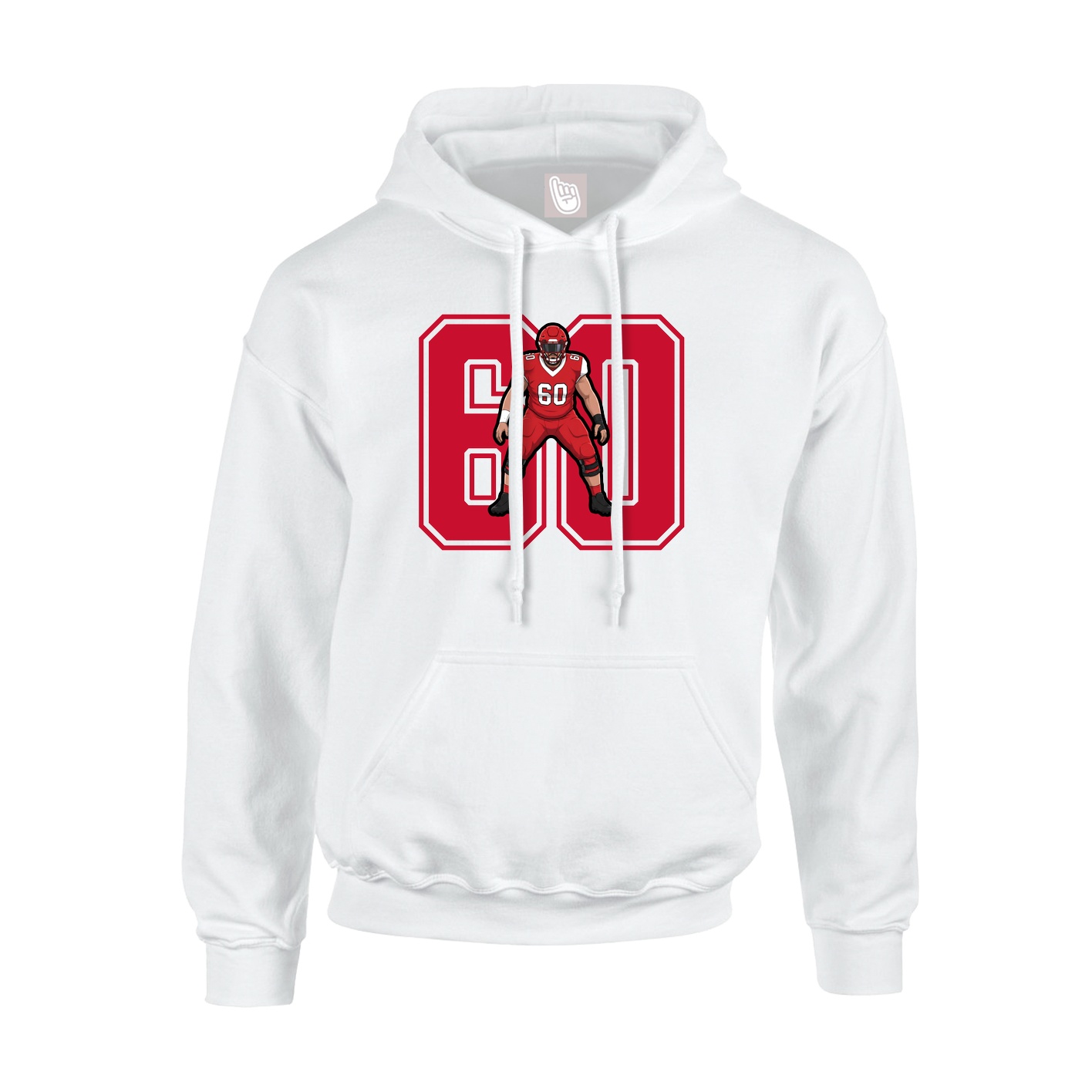 Youth Hoodie — Number in White
