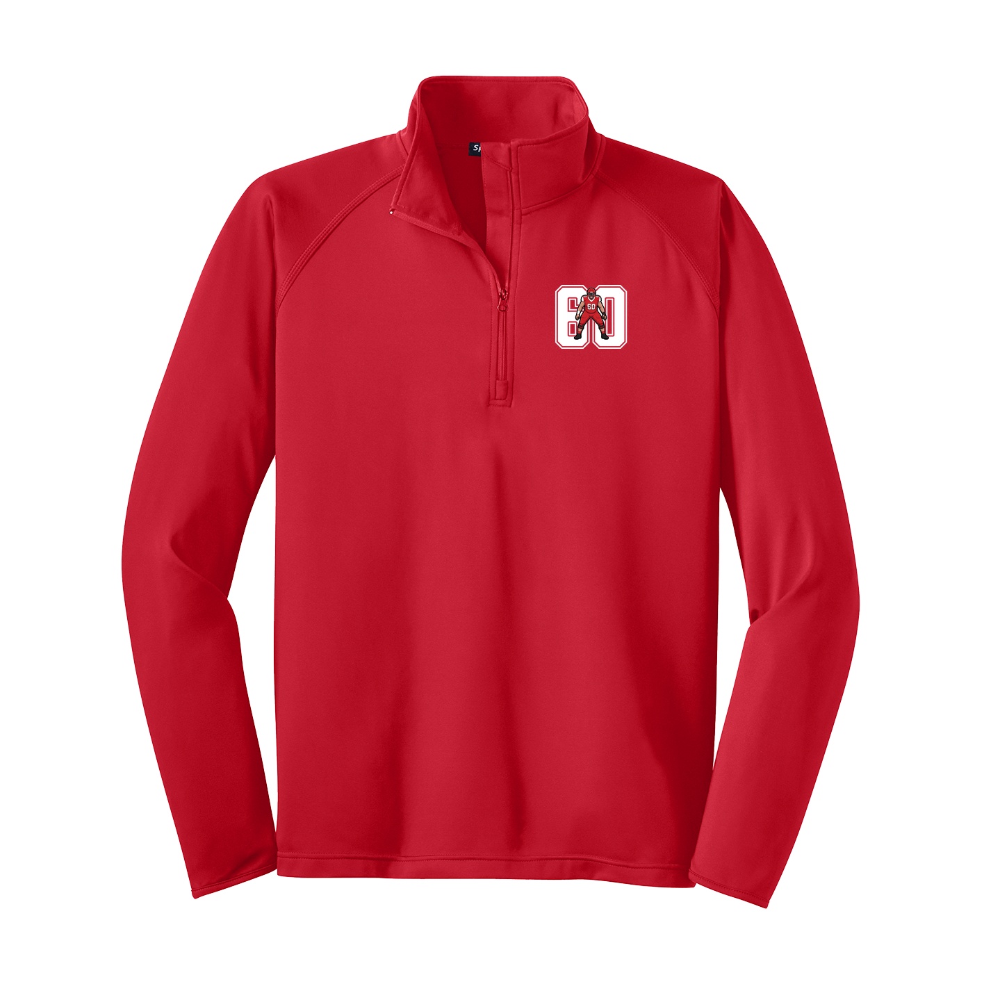 Q-Zip Pullover — Number in Red