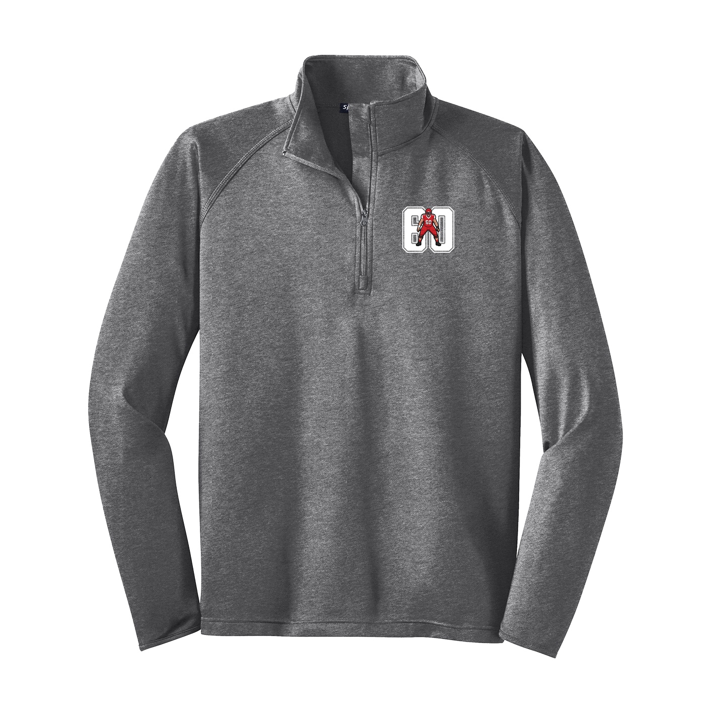 Q-Zip Pullover — Number in Grey