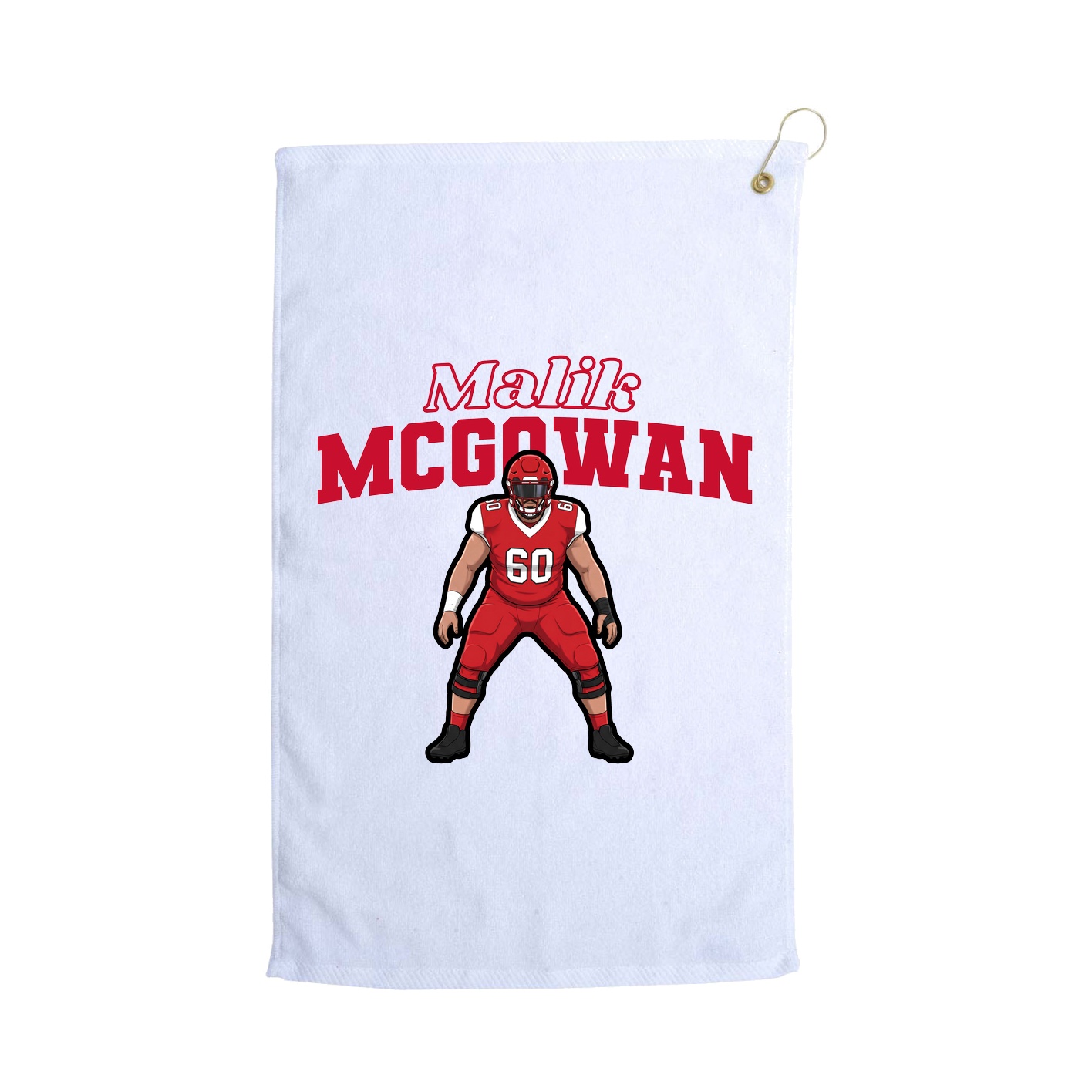 Golf Towel — Name Arch in White