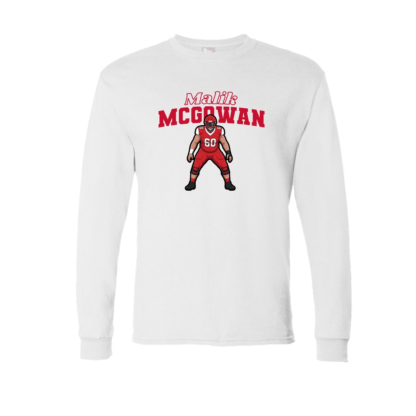Long Sleeve Tee — Name Arch in White