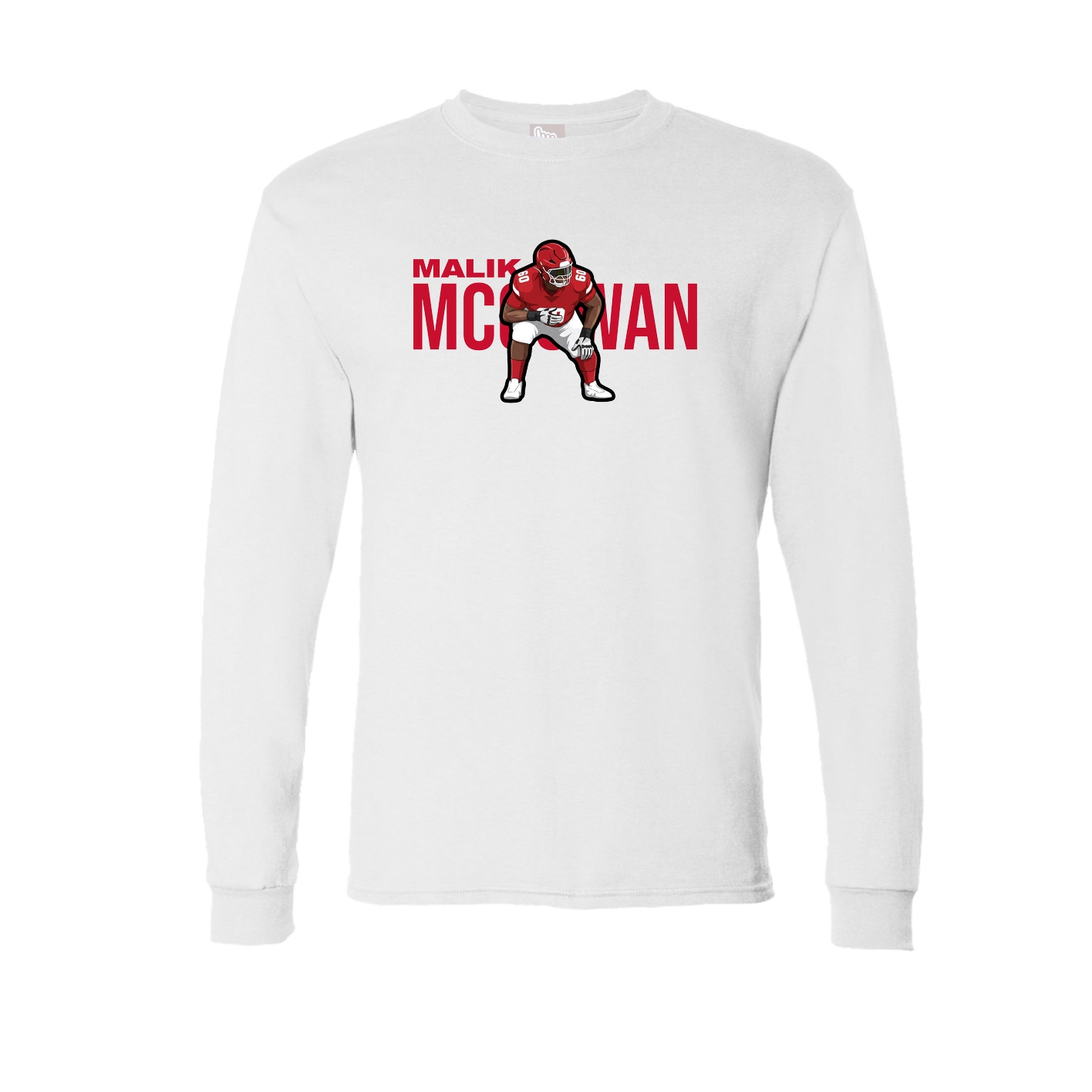 Long Sleeve Tee — Player Name in White