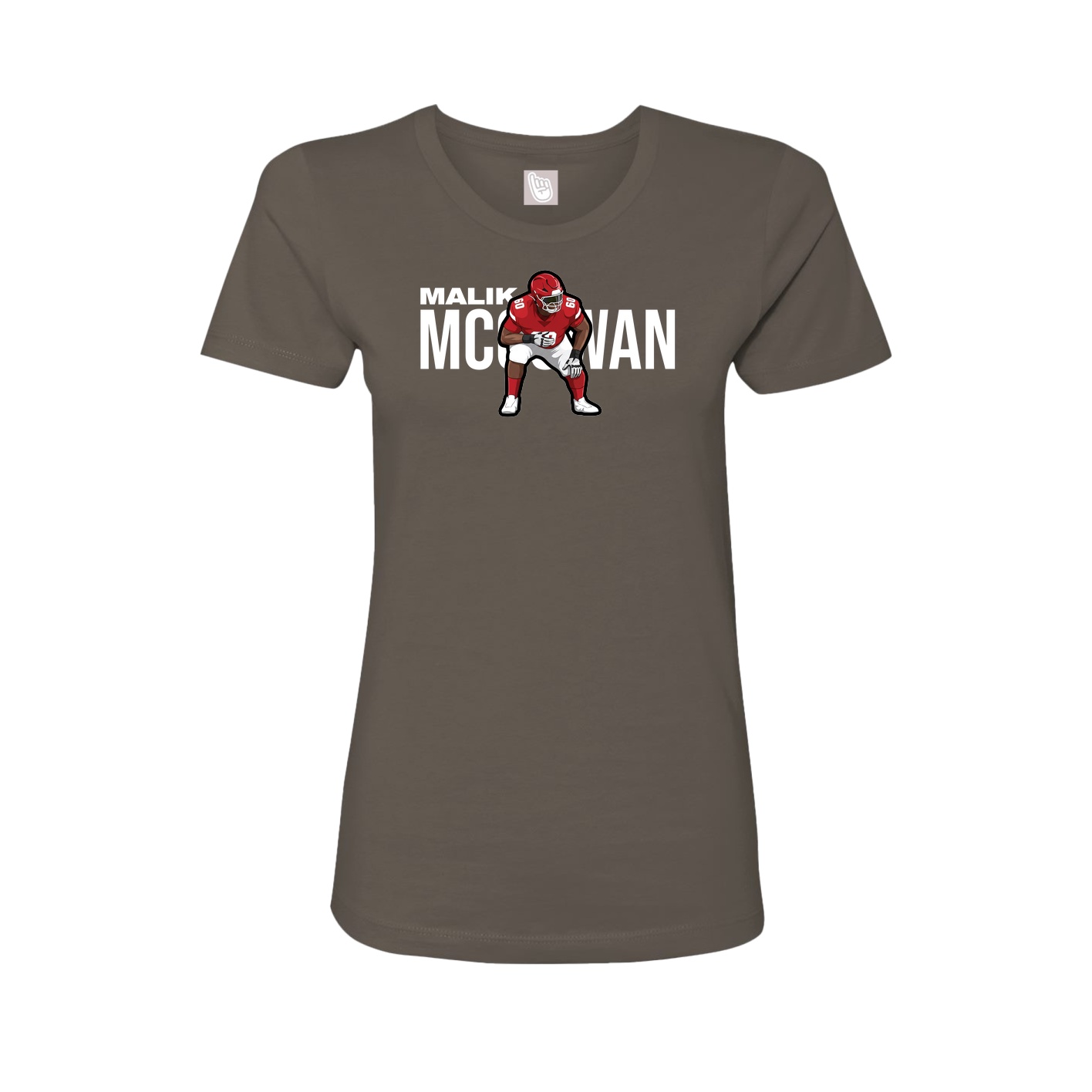 Fitted Women's Tee — Player Name in Grey