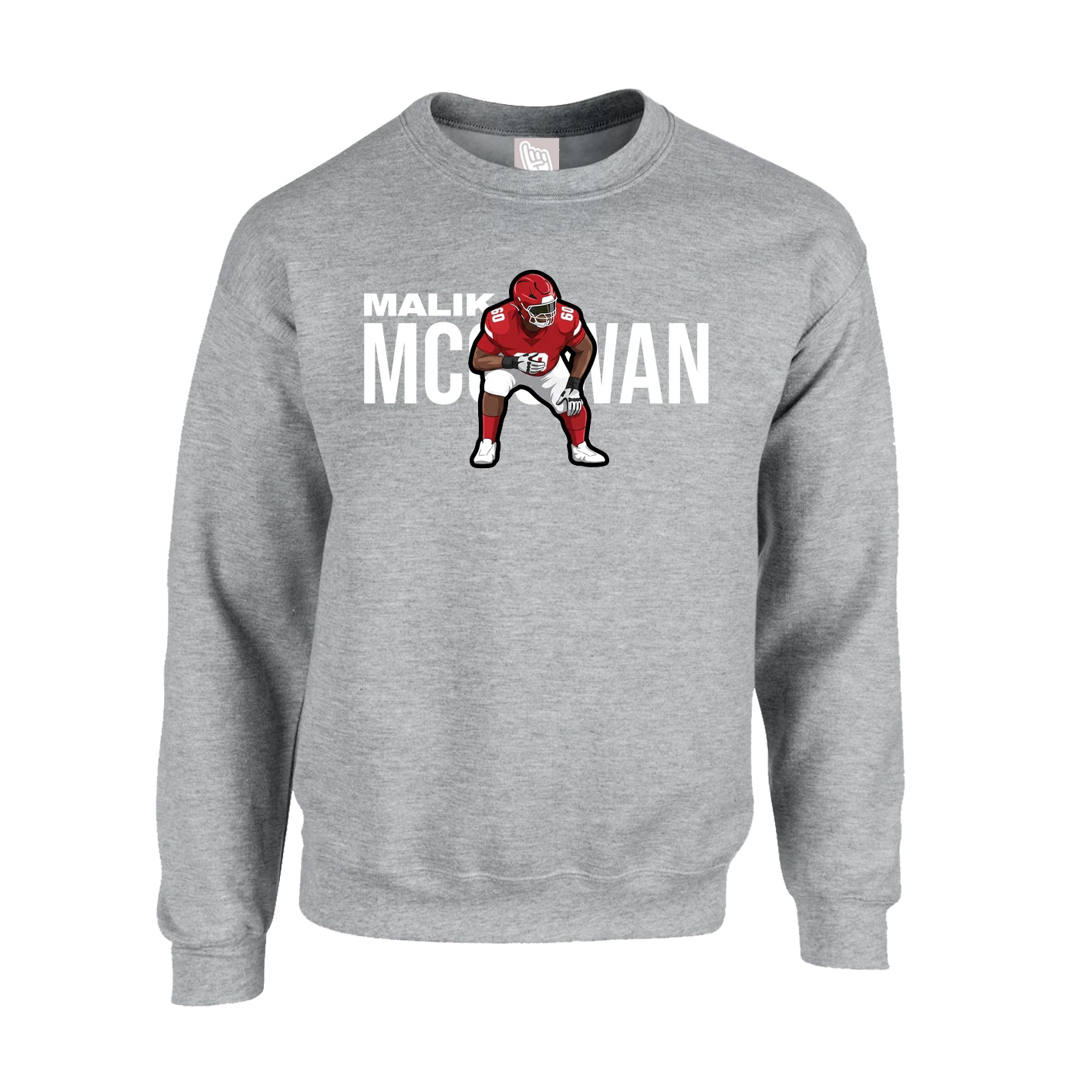 Fleece Crew — Player Name in Grey