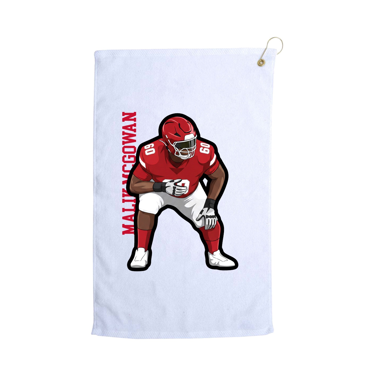 Golf Towel — Name Vertical in White