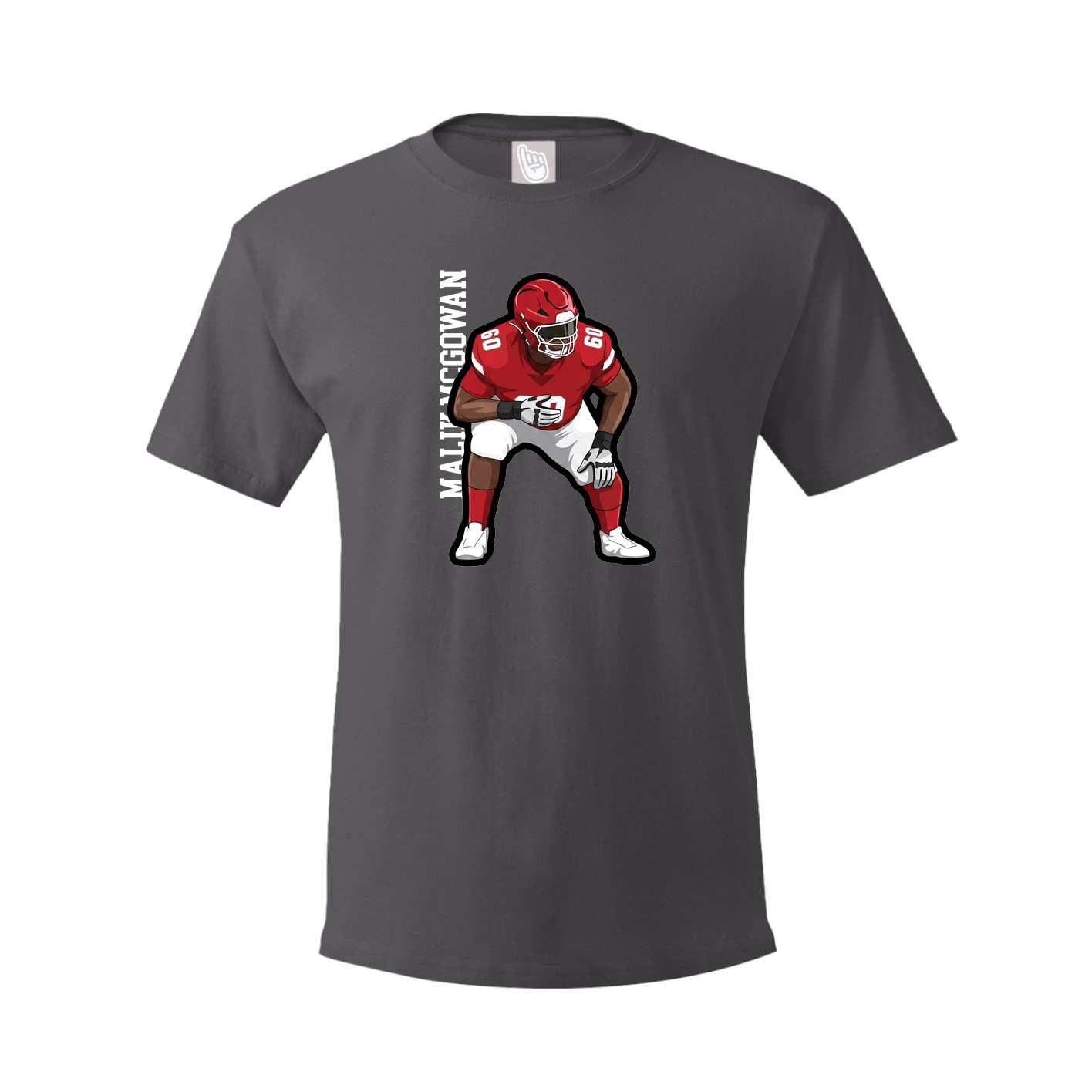 Youth Tee — Name Vertical in Grey