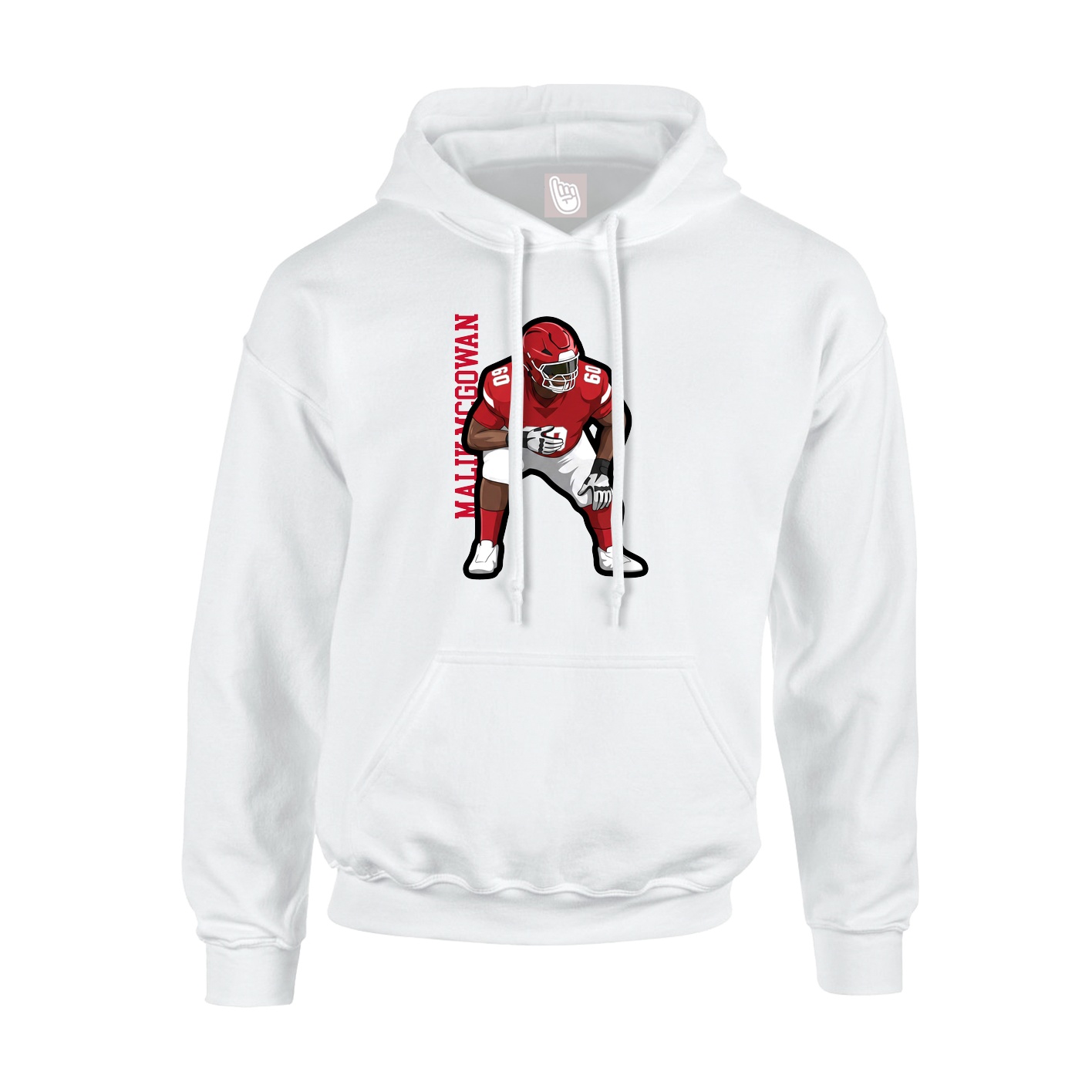 Youth Hoodie — Name Vertical in White