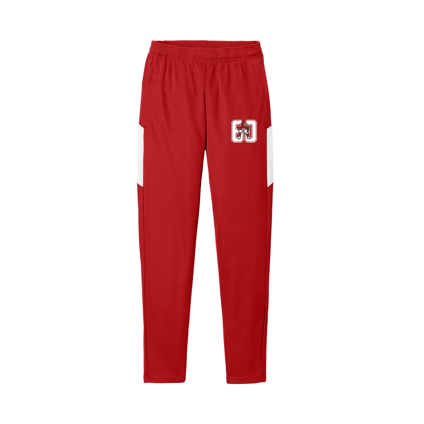 Team Travel Pant — Number in Cardinal/White