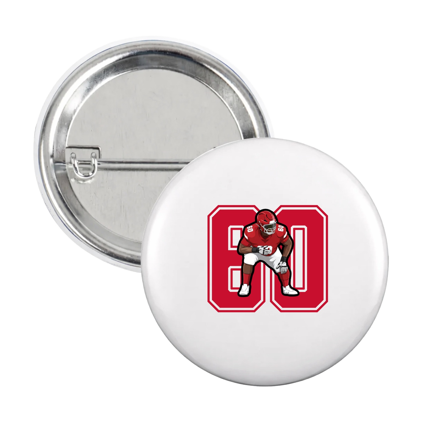 Game Day Button — Number in White