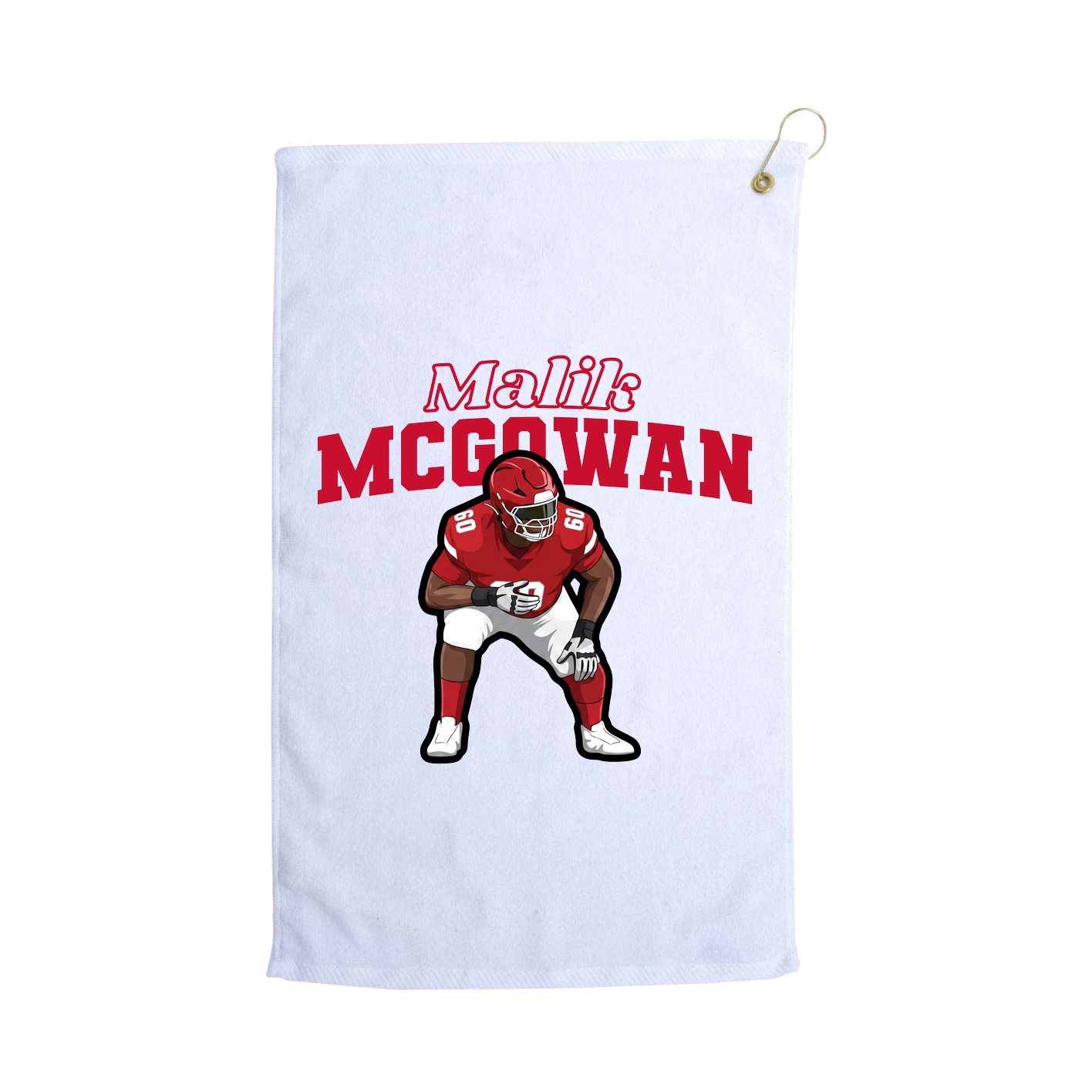 Golf Towel — Name Arch in White