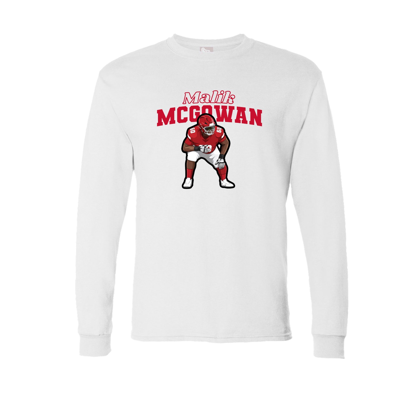 Long Sleeve Tee — Name Arch in White