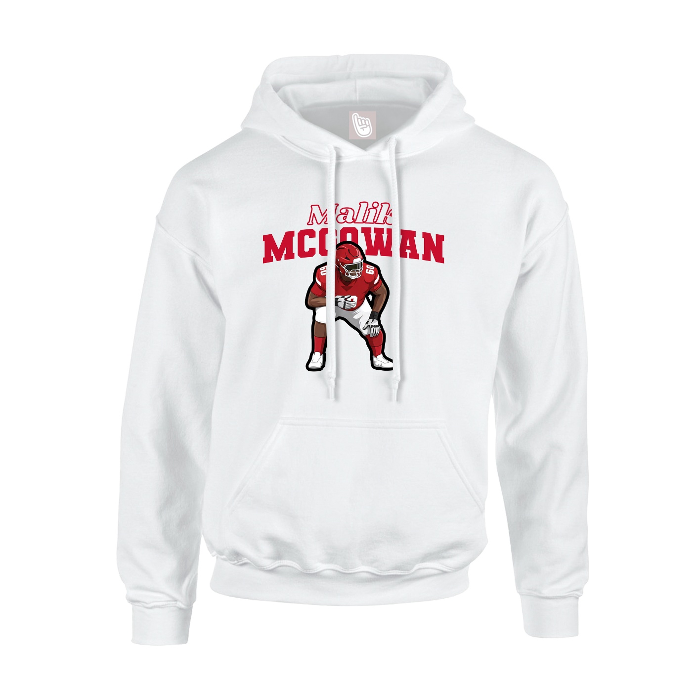 Youth Hoodie — Name Arch in White