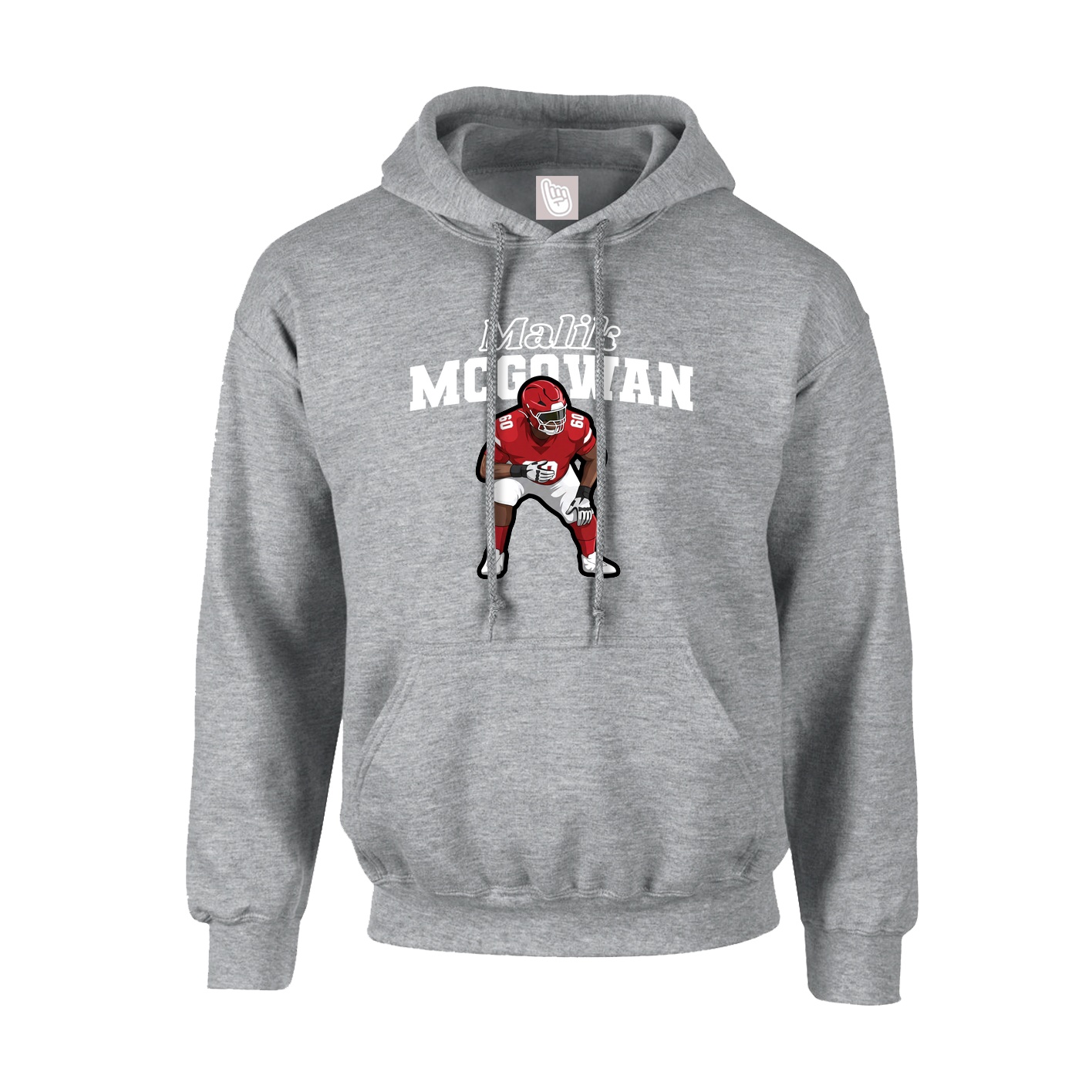 Youth Hoodie — Name Arch in Grey