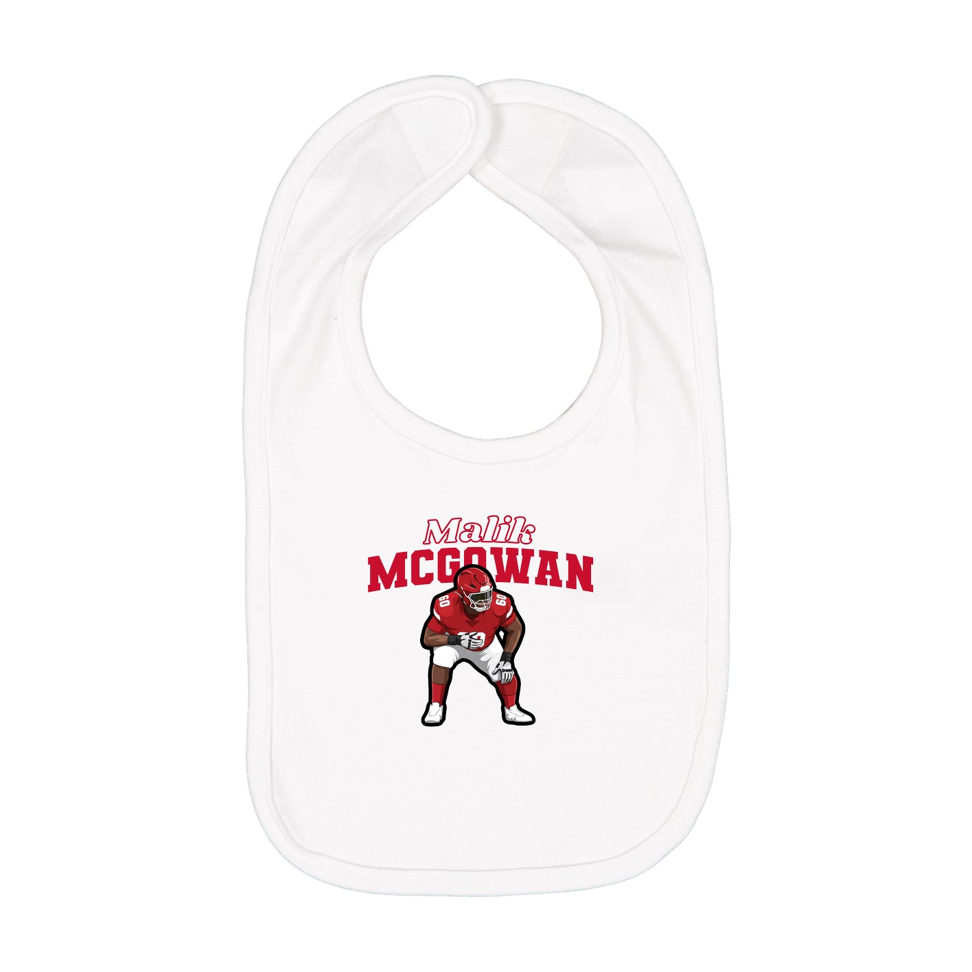 Infant Bib — Name Arch in White