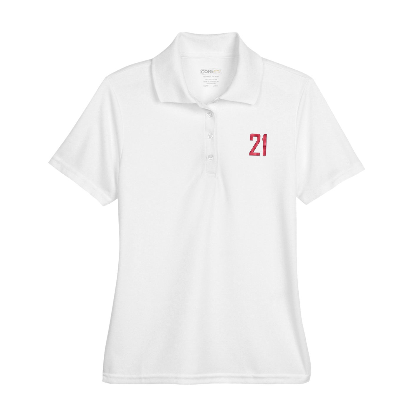 Womens Performance Polo — Front Shirsy in White
