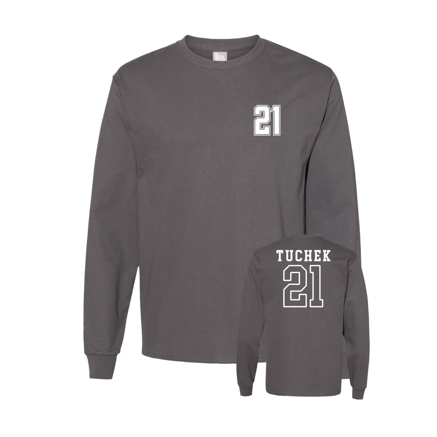 Long Sleeve Tee — Chest Back in Grey