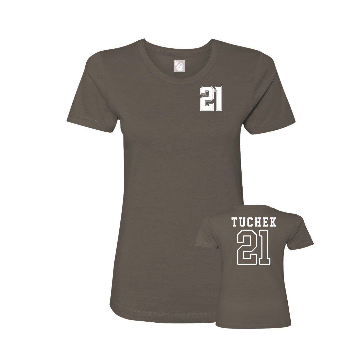 Womens Tee — Chest Back in Grey