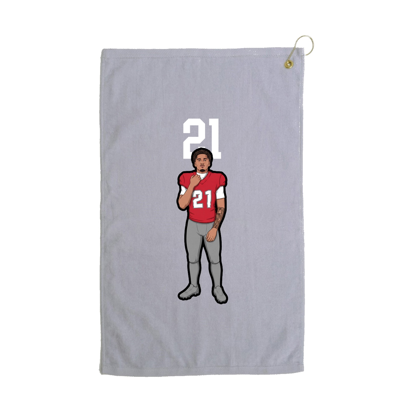 Golf Towel — Number Top in Grey