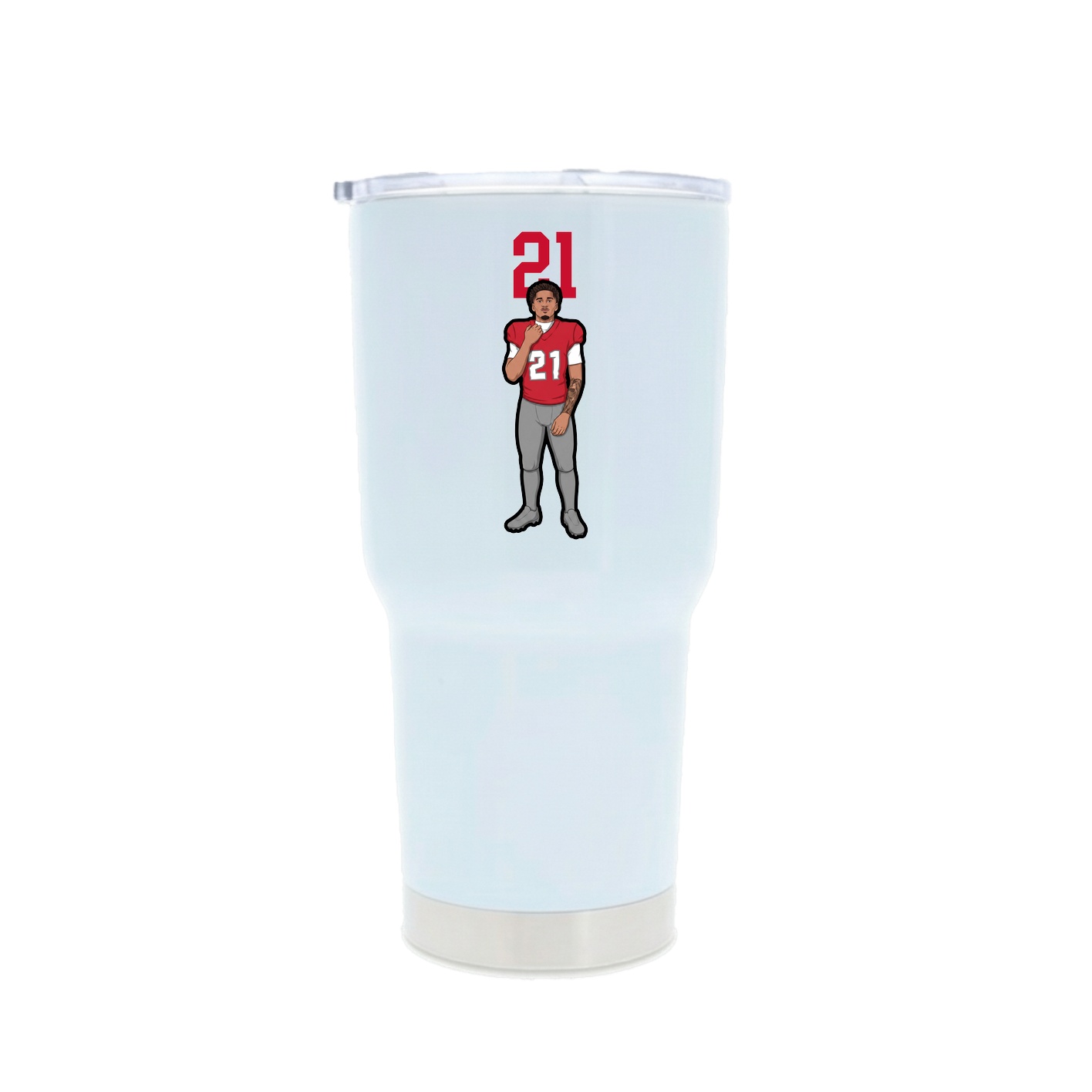 30oz Stainless Steel Tumbler — Number Top in White