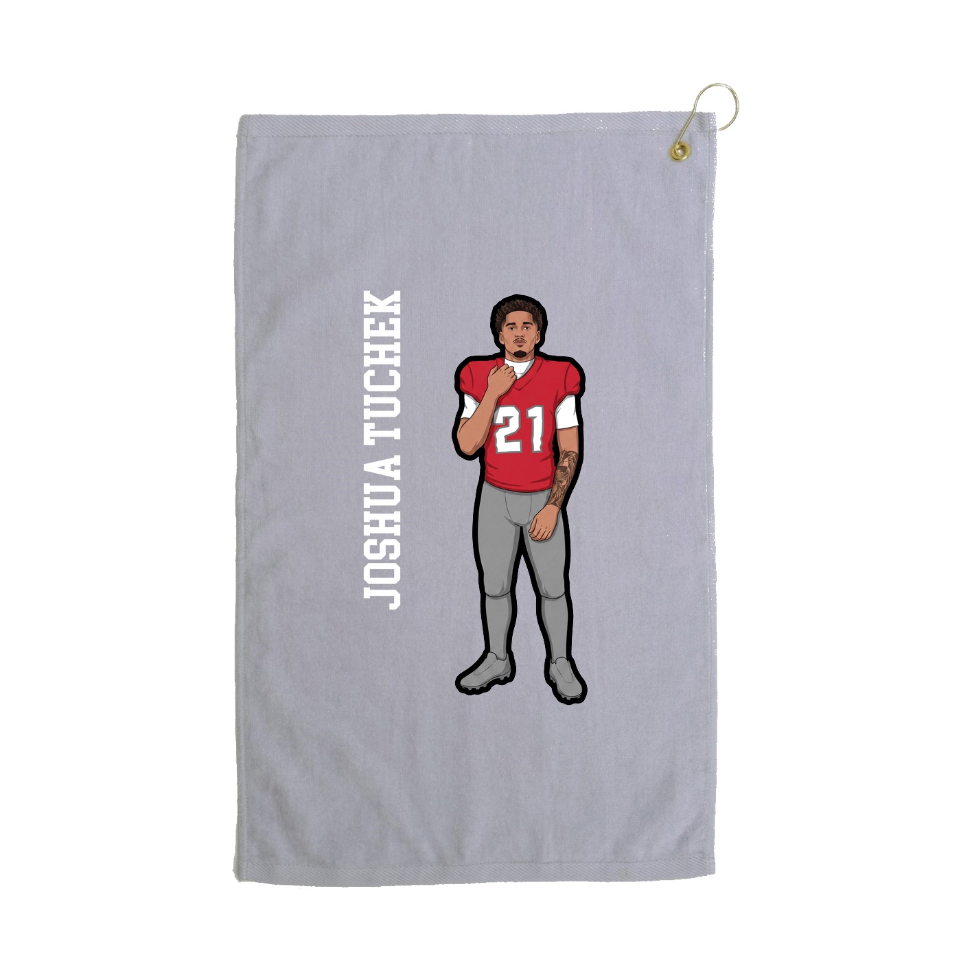 Golf Towel — Name Vertical in Grey