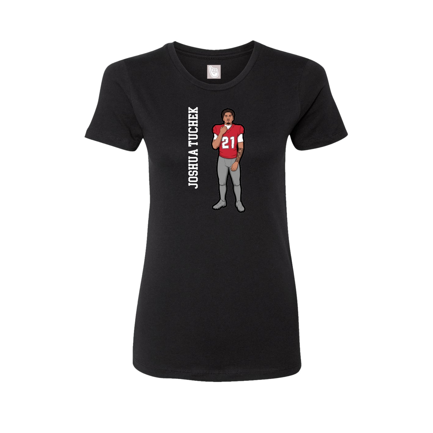 Fitted Women's Tee — Name Vertical in Black