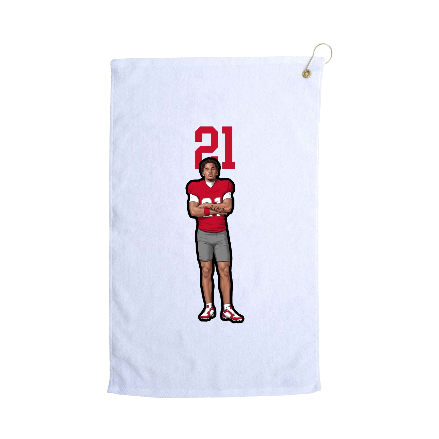 Golf Towel — Number Top in White