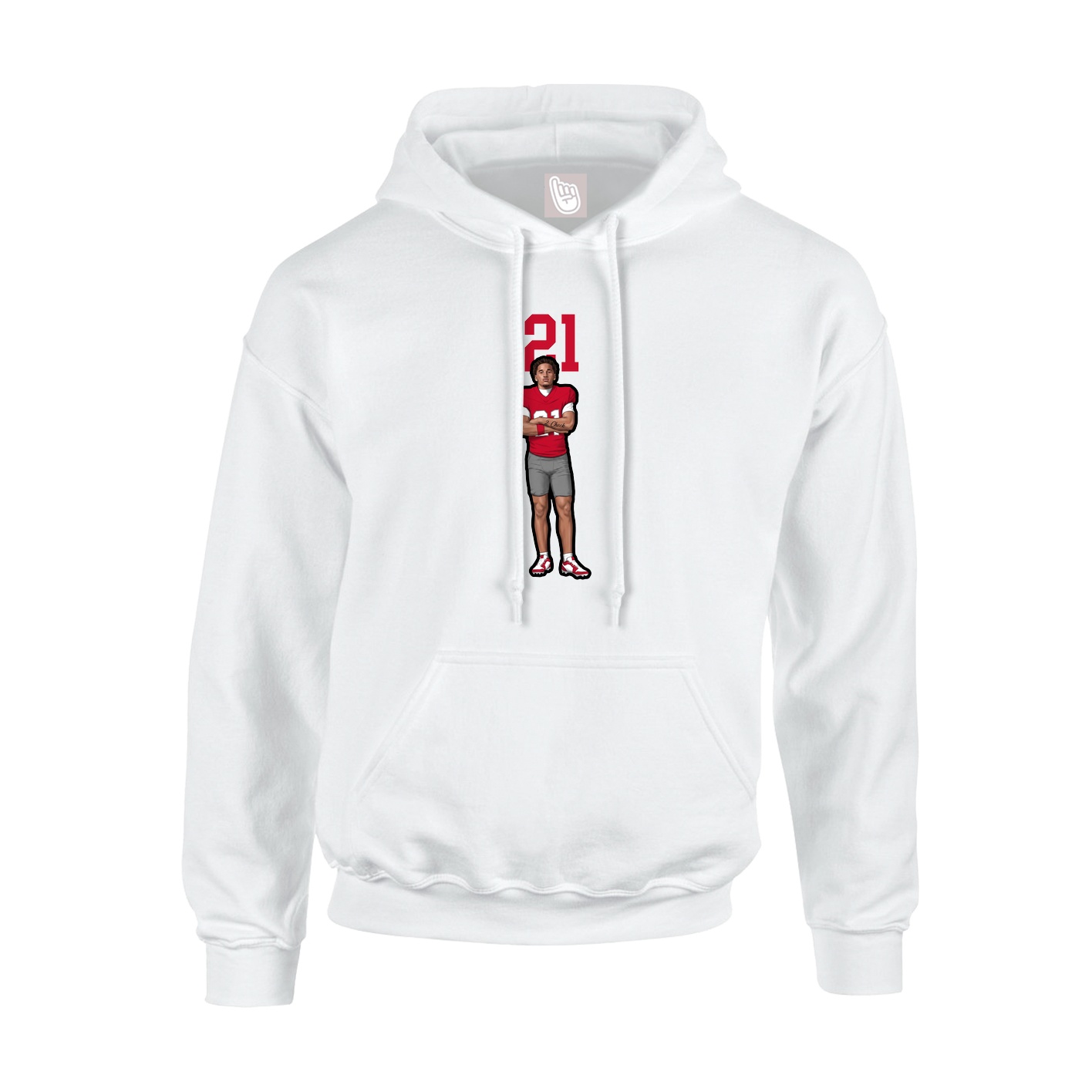 Hoodie — Number Top in White