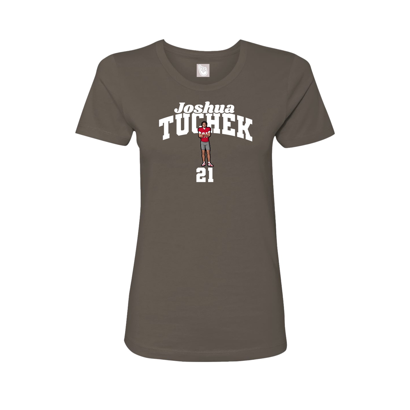 Fitted Women's Tee — Signature Arch in Grey