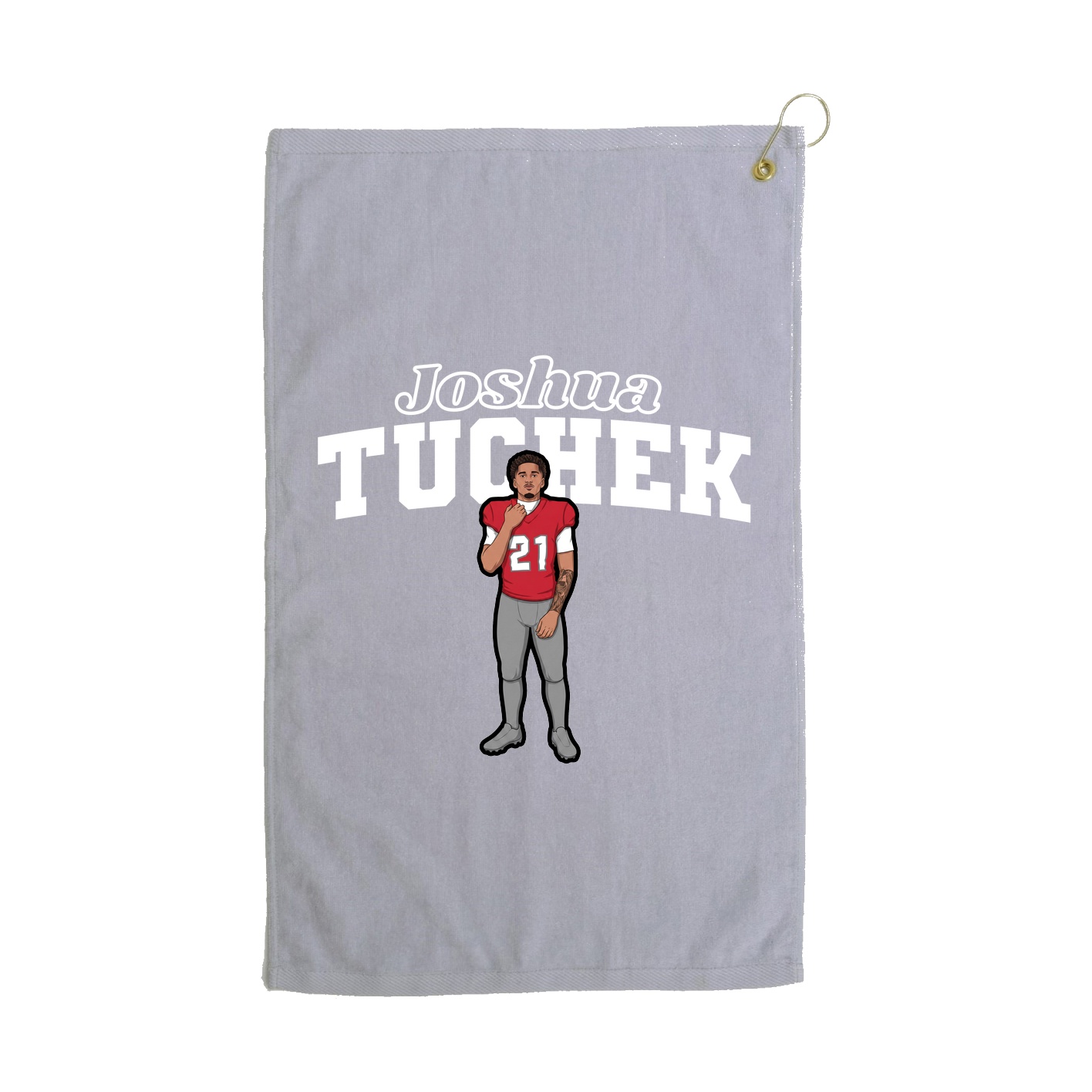Golf Towel — Name Arch in Grey