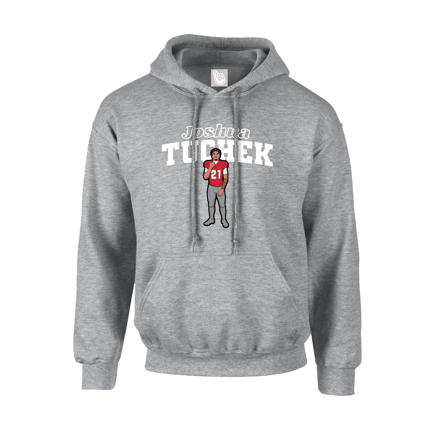 Hoodie — Name Arch in Grey