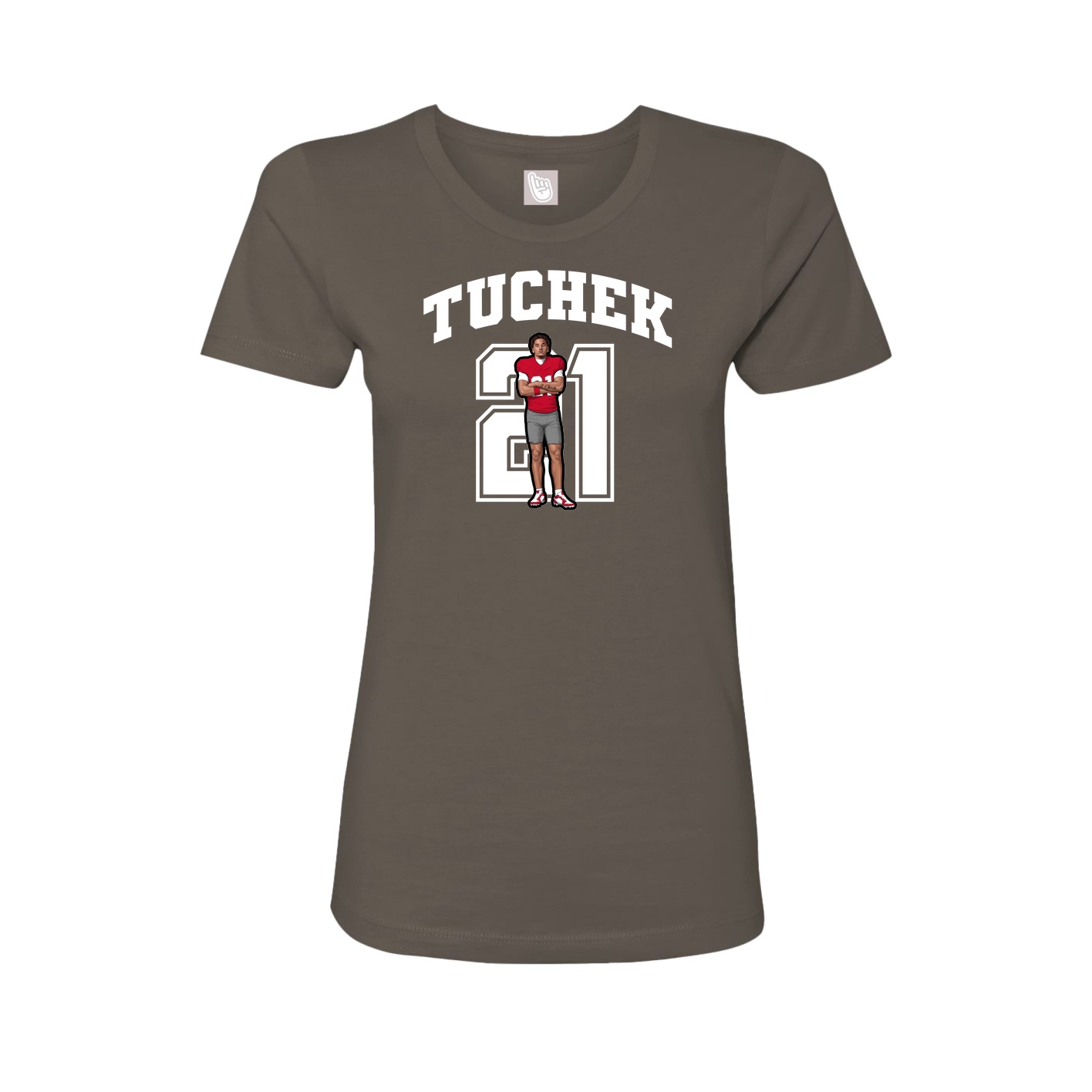 Fitted Women's Tee — Number in Grey
