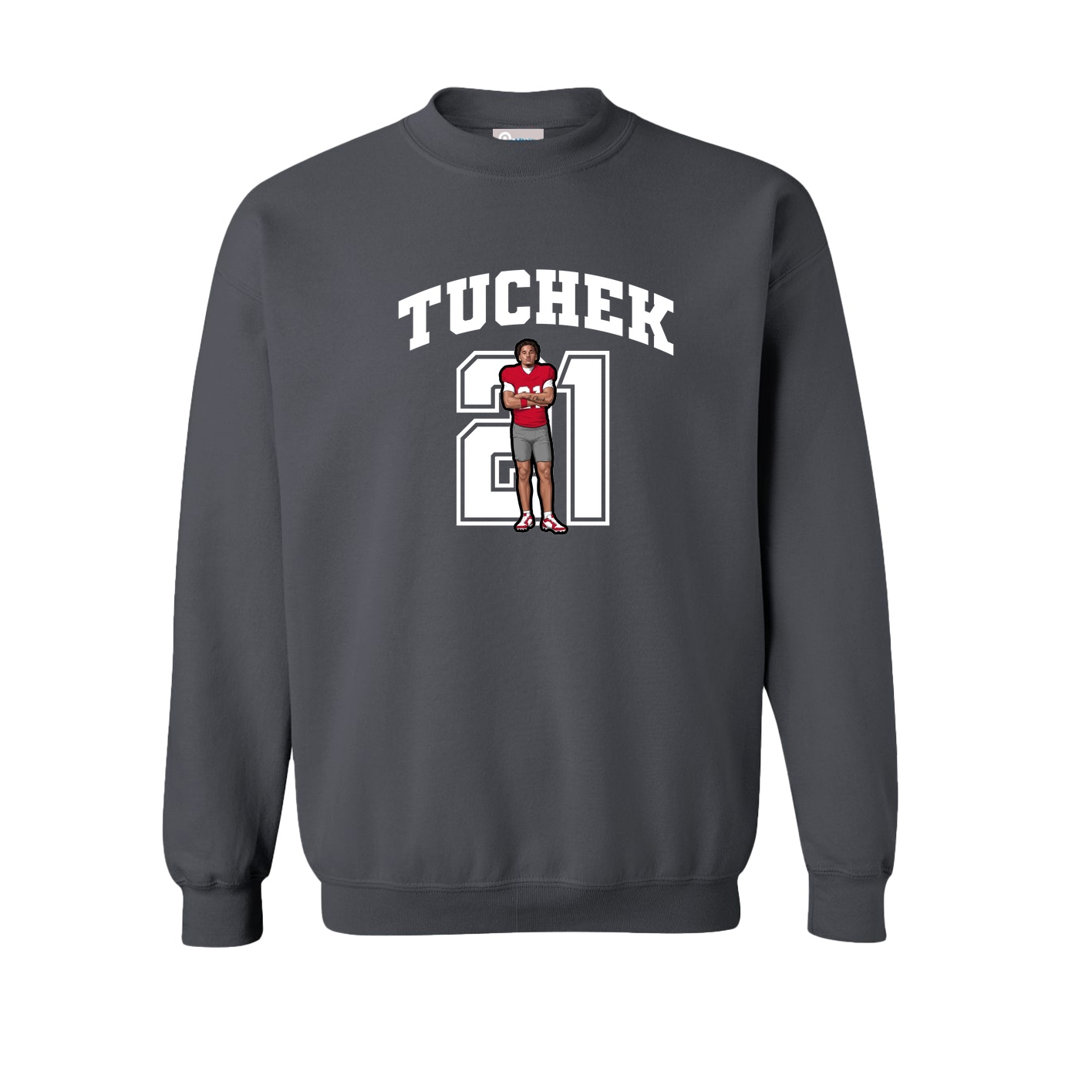 Fleece Crew — Number in Grey