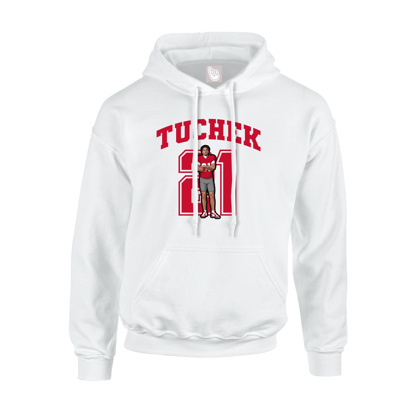 Youth Hoodie — Number in White