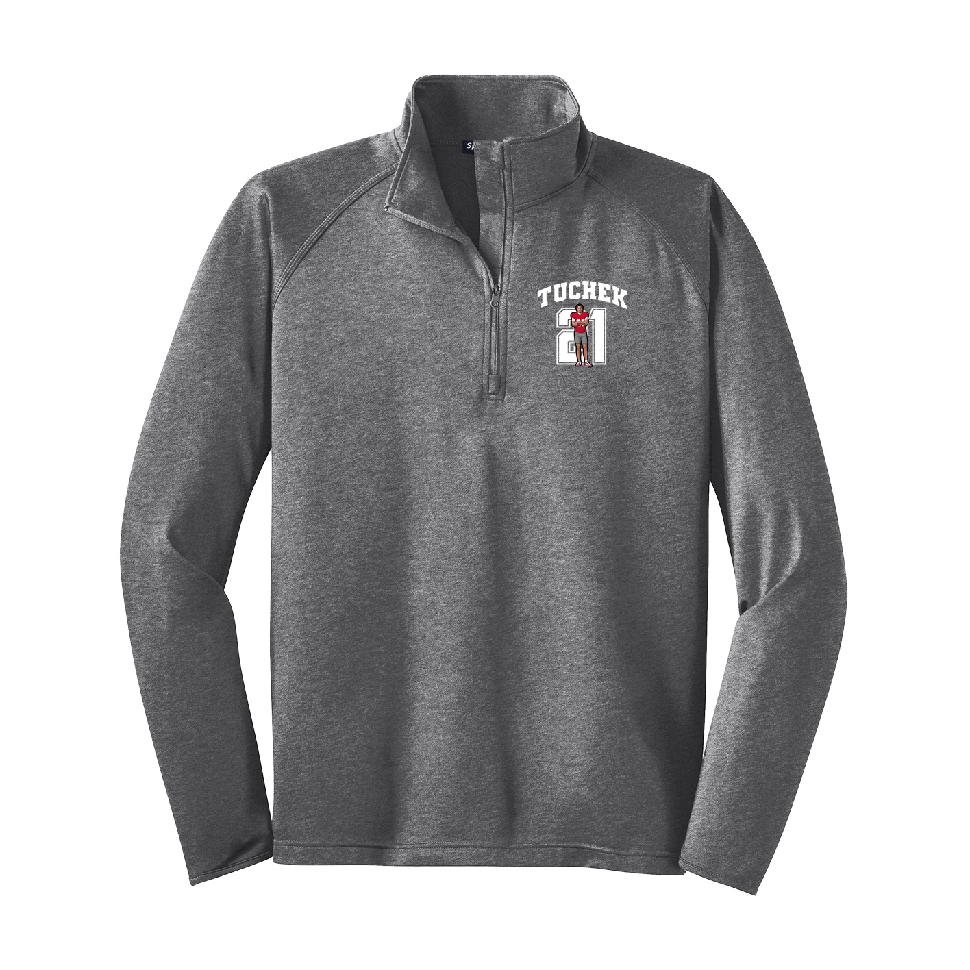 Q-Zip Pullover — Number in Grey