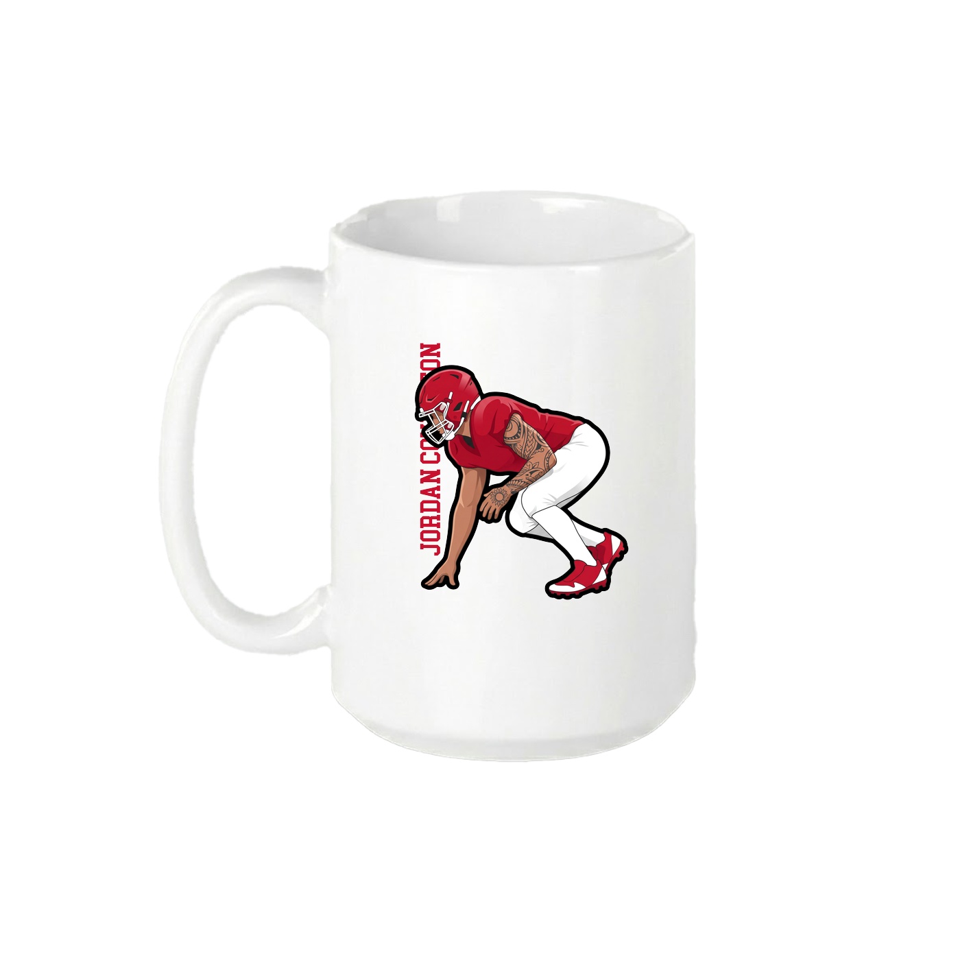 15oz Coffee Mug — Name Vertical in White