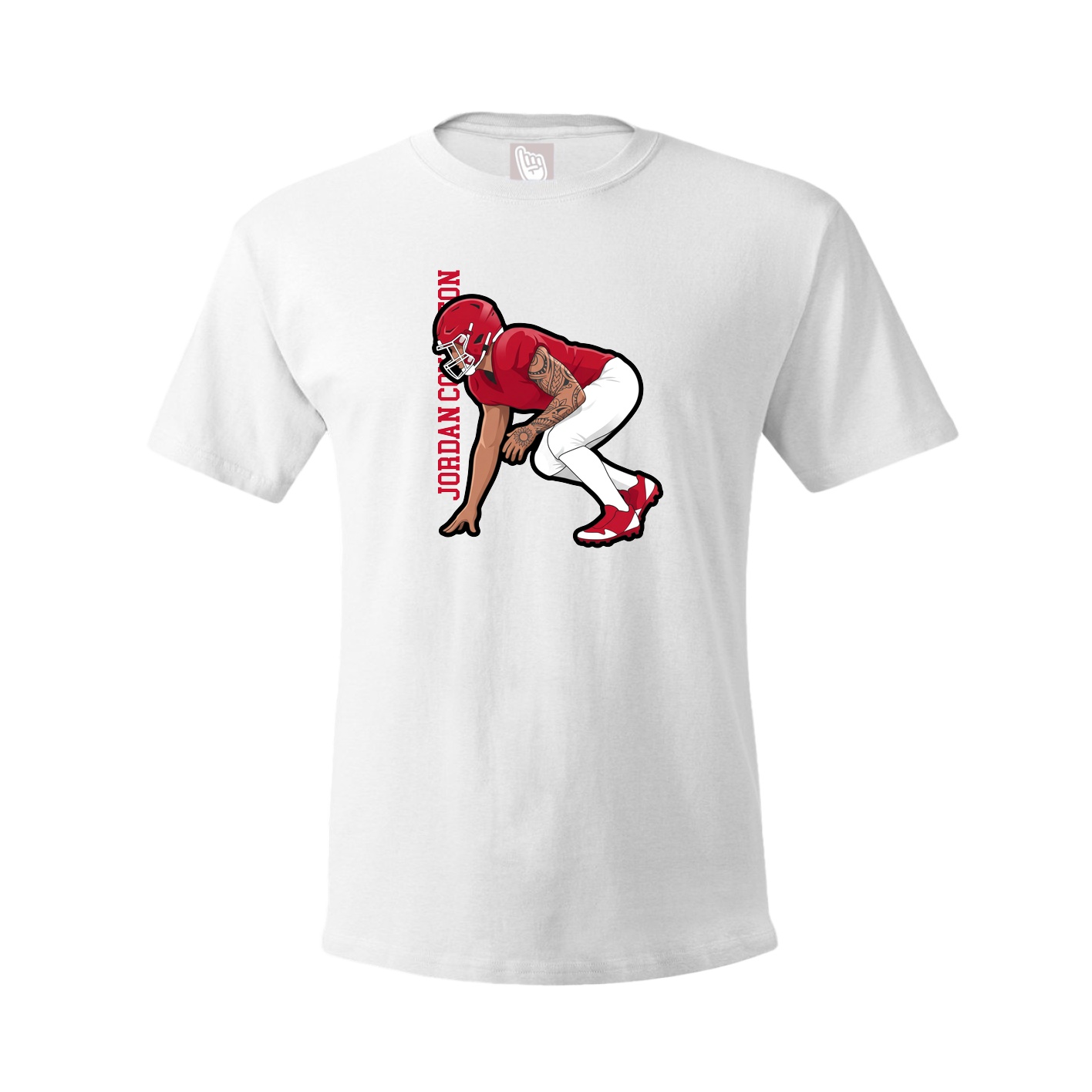 Youth Tee — Name Vertical in White