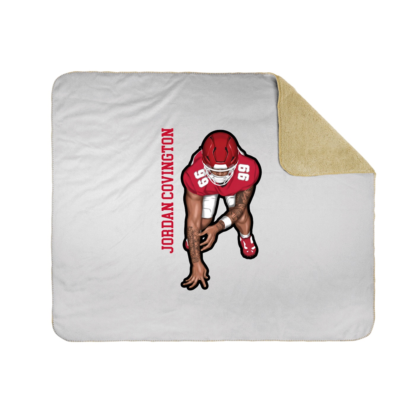 Throw Blanket — Name Vertical in White