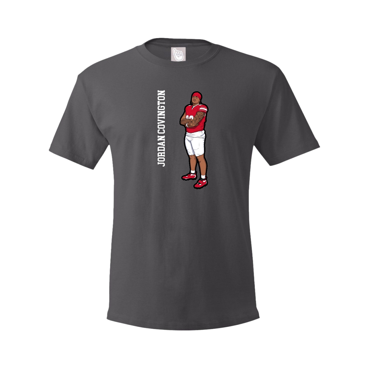 Tee — Name Vertical in Grey