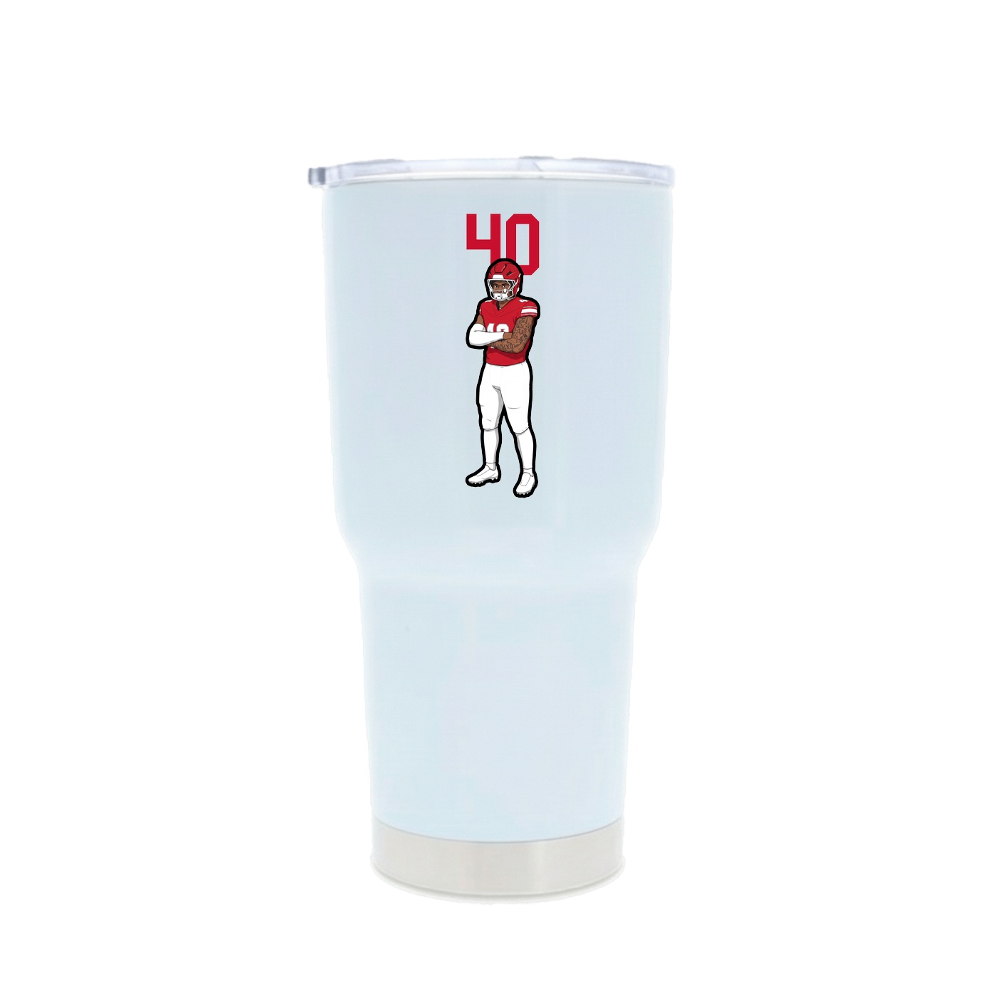 30oz Stainless Steel Tumbler — Number Top in White