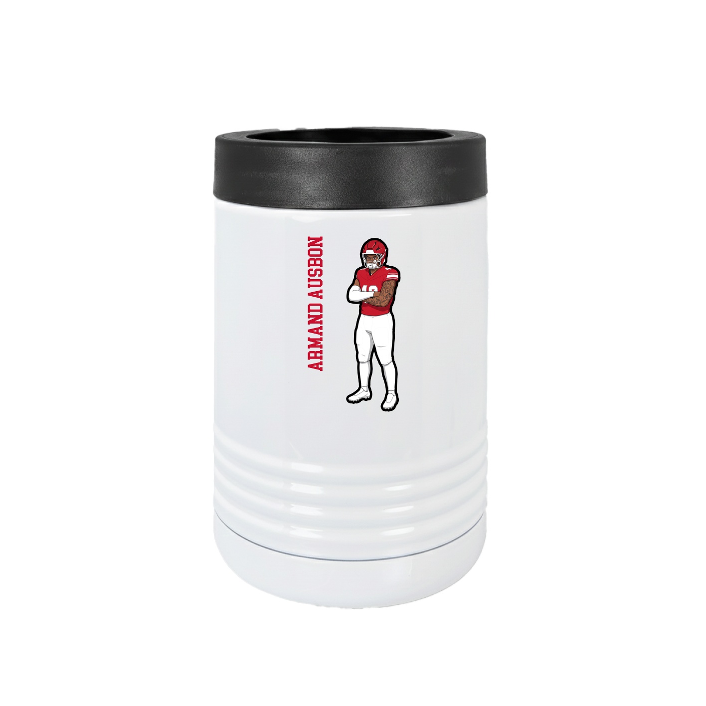 Beverage Holder — Name Vertical in White