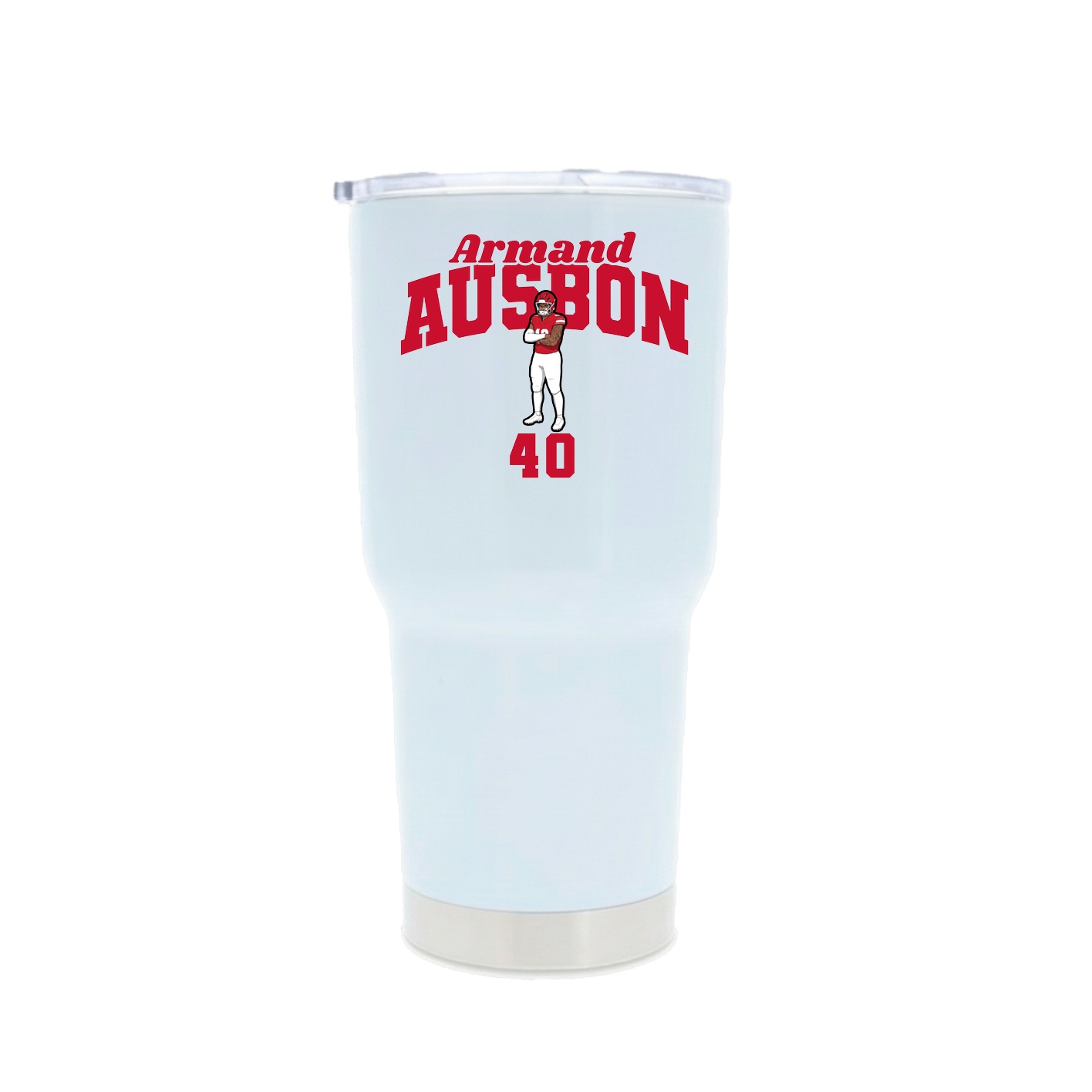 30oz Stainless Steel Tumbler — Signature Arch in White
