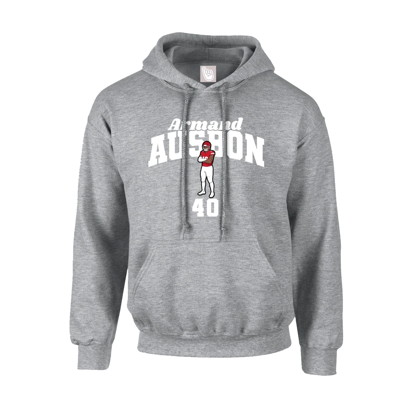Youth Hoodie — Signature Arch in Grey