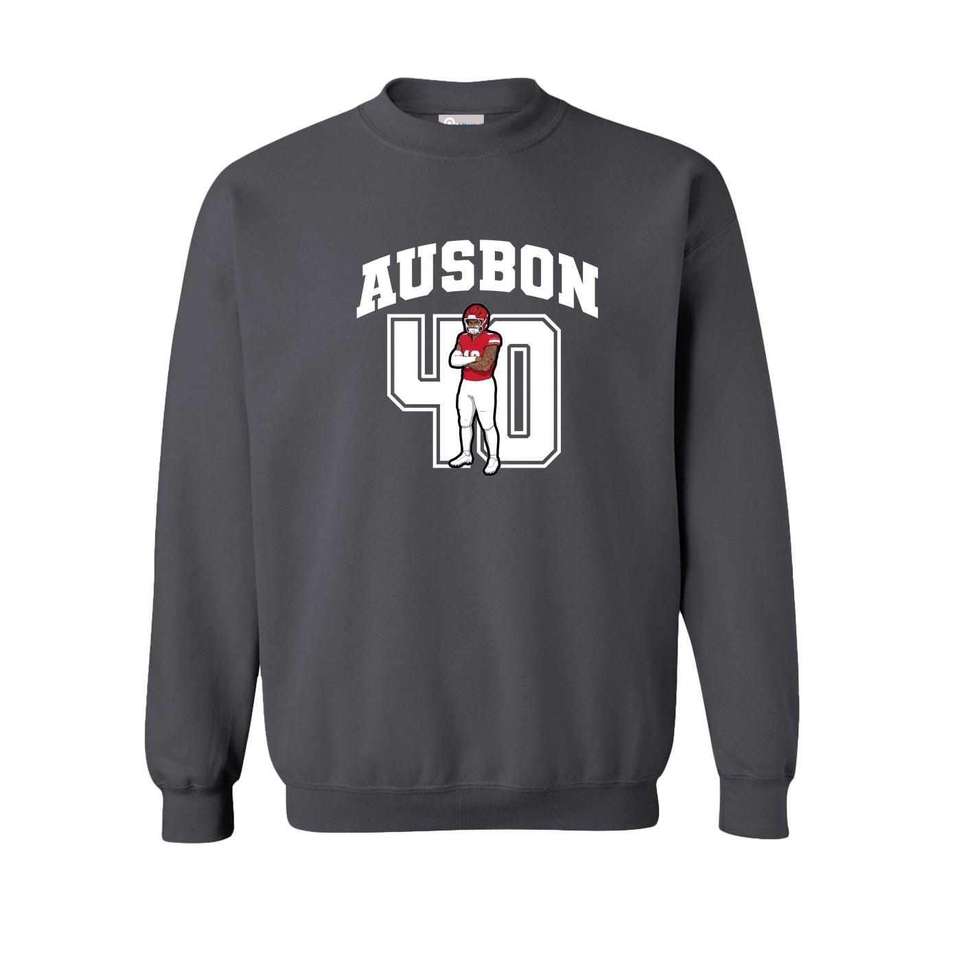 Fleece Crew — Number in Grey