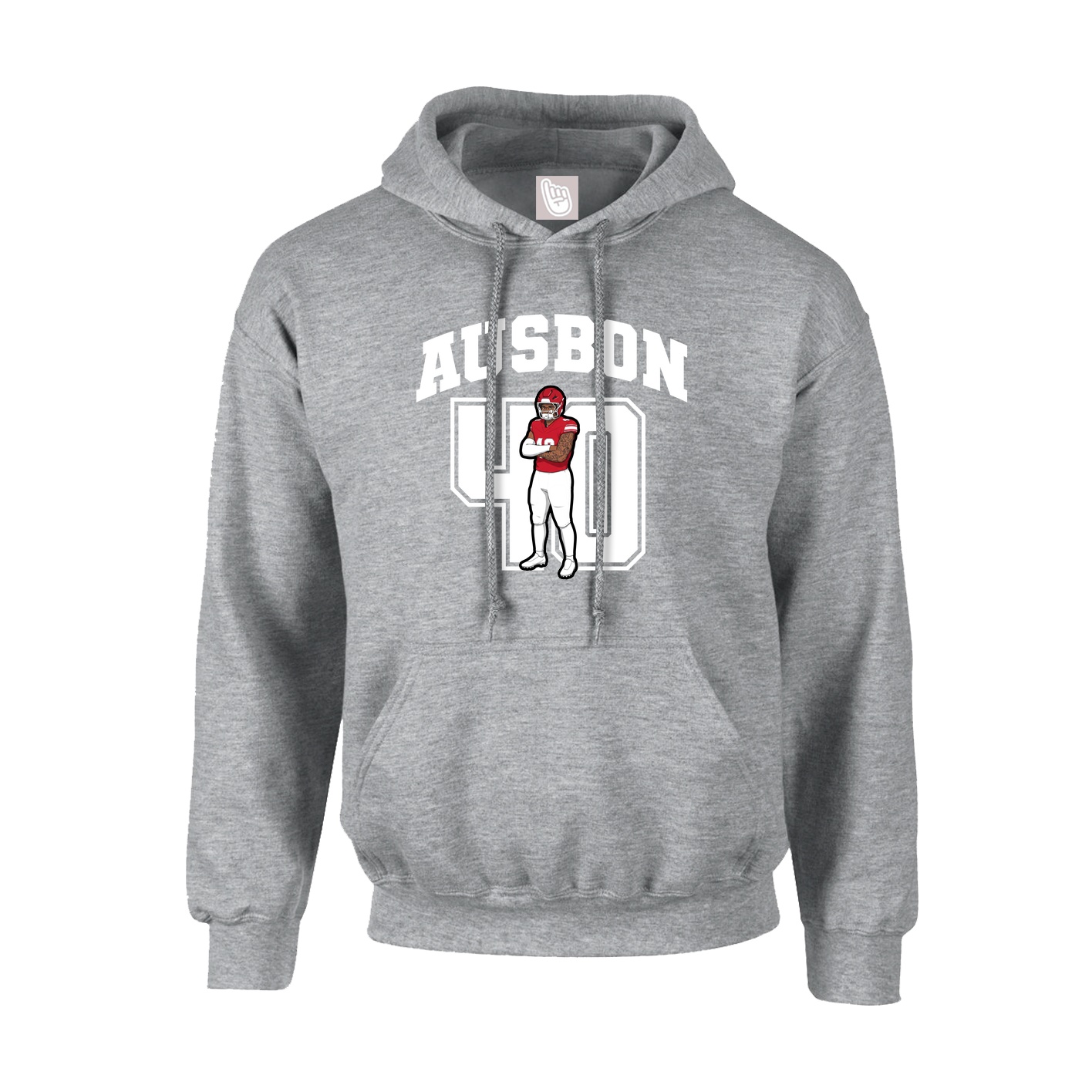 Youth Hoodie — Number in Grey